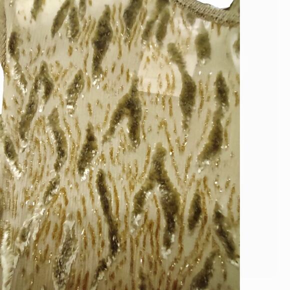 VALENTINO Mustard Green Sweater Long Sleeve Velvet Burnout Mesh Designer Top - Picture 6 of 12